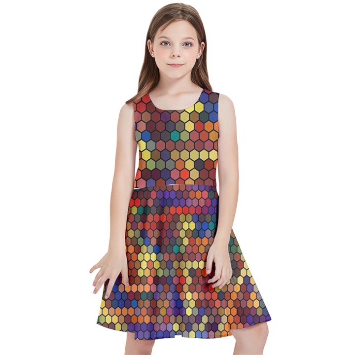 Zig Zag Pattern Geometric Design Kids  Skater Dress