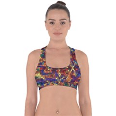 Zig Zag Pattern Geometric Design Cross Back Hipster Bikini Top  by Ndabl3x