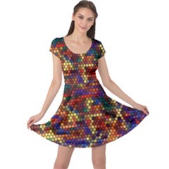 Flower Retro Funky Psychedelic Cap Sleeve Dress by Ndabl3x