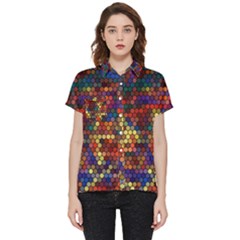 Zig Zag Pattern Geometric Design Short Sleeve Pocket Shirt by Ndabl3x