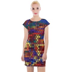 Flower Retro Funky Psychedelic Cap Sleeve Bodycon Dress by Ndabl3x