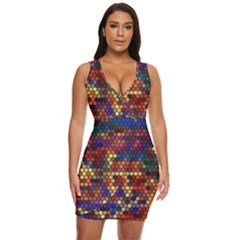 Zig Zag Pattern Geometric Design Draped Bodycon Dress by Ndabl3x