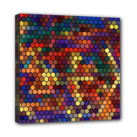 Hexagon Honeycomb Pattern Design Mini Canvas 8  X 8  (stretched) by Ndabl3x