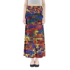 Flower Retro Funky Psychedelic Full Length Maxi Skirt by Ndabl3x