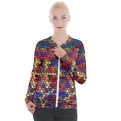 Pattern Dots Wallpaper Seamless Pattern Casual Zip Up Jacket by Ndabl3x