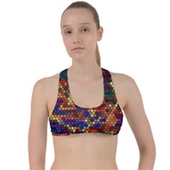 Flower Retro Funky Psychedelic Criss Cross Racerback Sports Bra by Ndabl3x