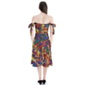 Flower Retro Funky Psychedelic Shoulder Tie Bardot Midi Dress View2