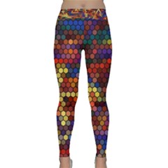 Hexagon Honeycomb Pattern Design Classic Yoga Leggings by Ndabl3x