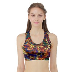 Hexagon Honeycomb Pattern Design Sports Bra With Border by Ndabl3x