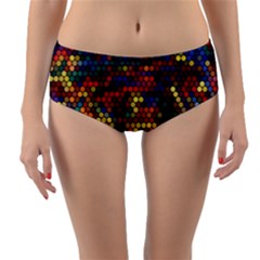 Hexagon Honeycomb Pattern Design Reversible Mid-waist Bikini Bottoms by Ndabl3x