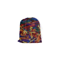 Hexagon Honeycomb Pattern Design Drawstring Pouch (xs) by Ndabl3x