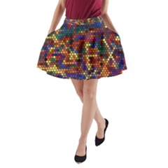 Hexagon Honeycomb Pattern Design A-line Pocket Skirt by Ndabl3x