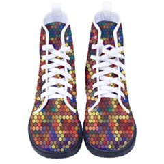 Pattern Dots Wallpaper Seamless Pattern Men s High-top Canvas Sneakers by Ndabl3x