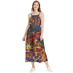 Hexagon Honeycomb Pattern Design Boho Sleeveless Summer Dress by Ndabl3x