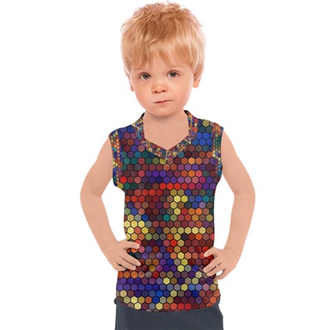 Hexagon Honeycomb Pattern Design Kids  Sport Tank Top by Ndabl3x