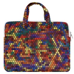 Hexagon Honeycomb Pattern Design Macbook Pro 16  Double Pocket Laptop Bag  by Ndabl3x