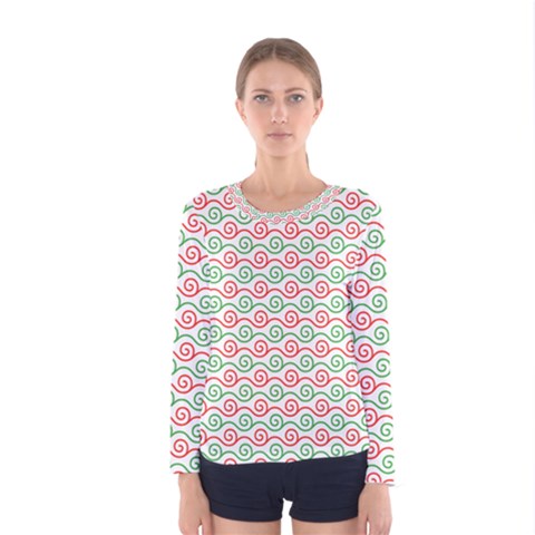 Mosaic Hexagon Honeycomb Women s Long Sleeve T-shirt by Ndabl3x