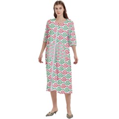 Background Pattern Leaves Texture Women s Cotton 3/4 Sleeve Nightgown by Ndabl3x