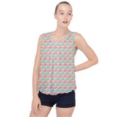 Pattern Flowers Geometric Bubble Hem Chiffon Tank Top by Ndabl3x