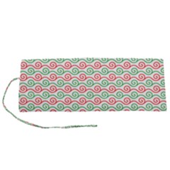 Pattern Flowers Geometric Roll Up Canvas Pencil Holder (s) by Ndabl3x