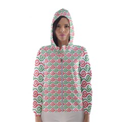 Spirals Geometric Pattern Design Women s Hooded Windbreaker by Ndabl3x