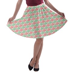 Spirals Geometric Pattern Design A-line Skater Skirt by Ndabl3x