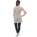 Spirals Geometric Pattern Design Puff Sleeve Tunic Top View2