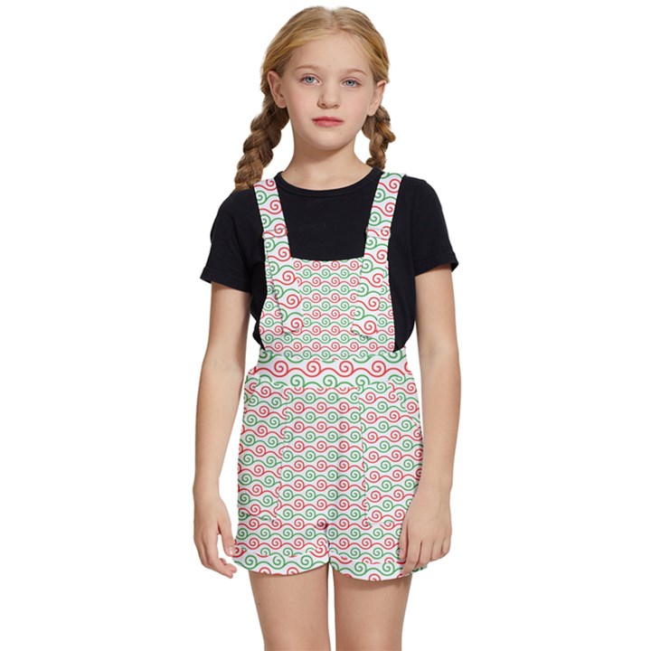 Pattern Flowers Geometric Kids  Short Overalls