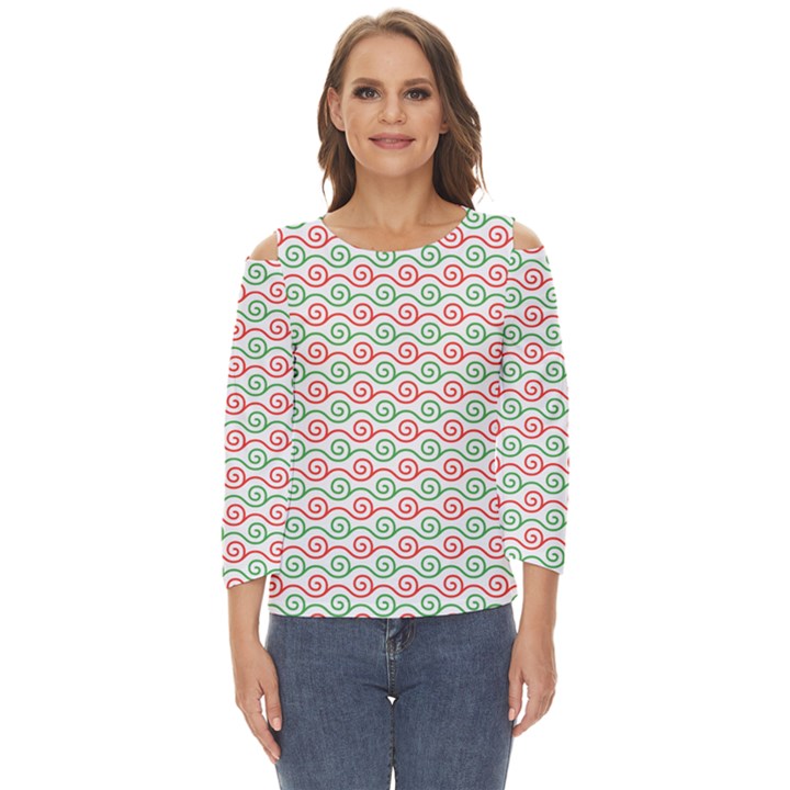 Background Pattern Leaves Texture Cut Out Wide Sleeve Top