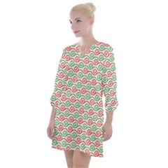 Spirals Geometric Pattern Design Open Neck Shift Dress by Ndabl3x