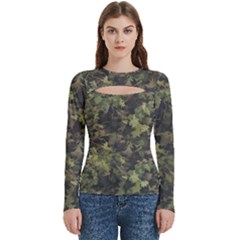 Flowers Pattern Flora Women s Cut Out Long Sleeve T-shirt by Ndabl3x