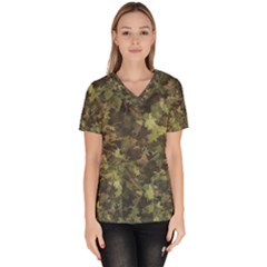 Camouflage Military Women s V-neck Scrub Top by Ndabl3x