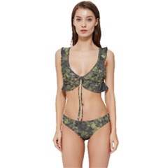 Camouflage Military Low Cut Ruffle Edge Bikini Set by Ndabl3x