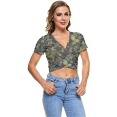 Camouflage Military Short Sleeve Foldover T-shirt by Ndabl3x