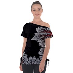 Abstract City Retro Sunset Night Off Shoulder Tie-up T-shirt