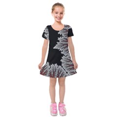 Abstract City Retro Sunset Night Kids  Short Sleeve Velvet Dress by Bedest