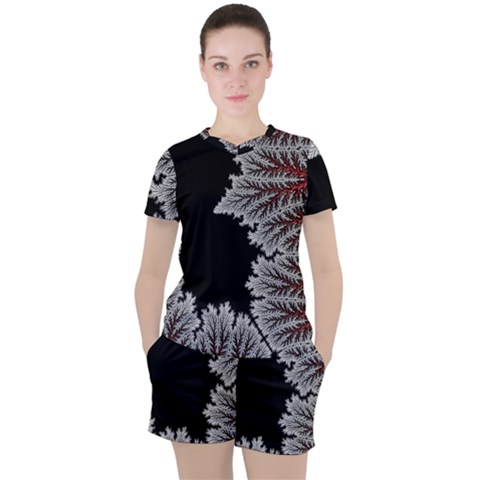 Abstract City Retro Sunset Night Women s T-shirt And Shorts Set by Bedest