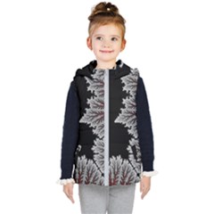 Aesthetic Outer Space Cartoon Art Kids  Hooded Puffer Vest by Bedest