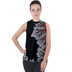 Aesthetic Outer Space Cartoon Art Mock Neck Chiffon Sleeveless Top by Bedest