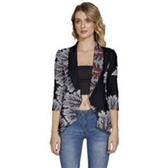 Abstract City Retro Sunset Night Women s 3/4 Sleeve Ruffle Edge Open Front Jacket by Bedest