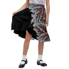 Aesthetic Outer Space Cartoon Art Kids  Ruffle Flared Wrap Midi Skirt by Bedest