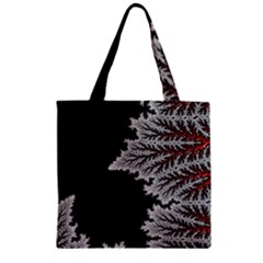 Silhouette Of Aurora Borealis Zipper Grocery Tote Bag by Bedest