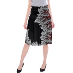 Silhouette Of Aurora Borealis Midi Beach Skirt by Bedest