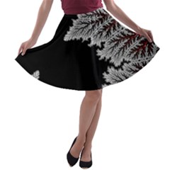 Silhouette Of Aurora Borealis A-line Skater Skirt