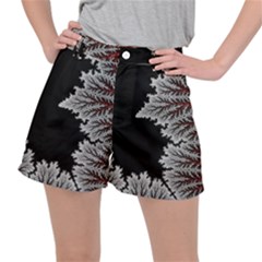 Silhouette Of Aurora Borealis Women s Ripstop Shorts by Bedest