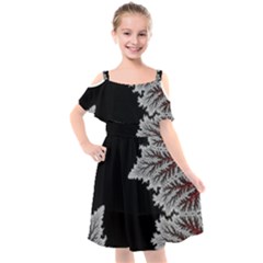 Silhouette Of Aurora Borealis Kids  Cut Out Shoulders Chiffon Dress by Bedest