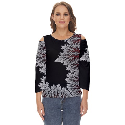 Silhouette Of Aurora Borealis Cut Out Wide Sleeve Top by Bedest