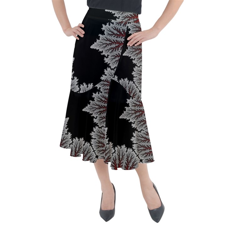 Jungle Road Hawaii Asphalt Mountains Green Midi Mermaid Skirt