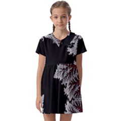 Jungle Road Hawaii Asphalt Mountains Green Kids  Asymmetric Collar Dress by Bedest