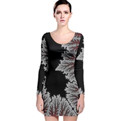 Himalaya Nature Mountain Long Sleeve Velvet Bodycon Dress